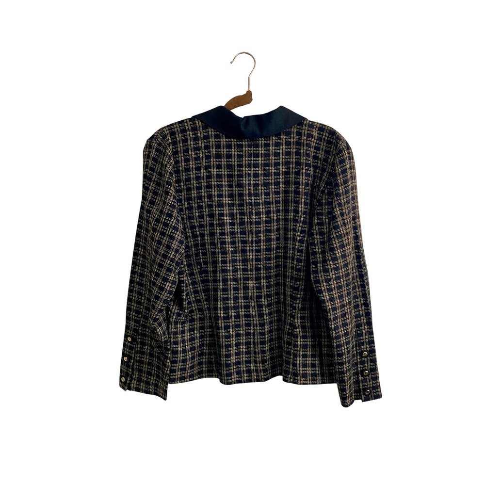 Vintage Molt Bonito Plaid Metallic Gold Button Jacket Blouse Pattern Size 34 - Picture 8 of 9